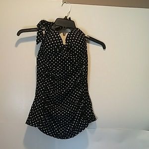 one piece polka dot blue and white swimsuit